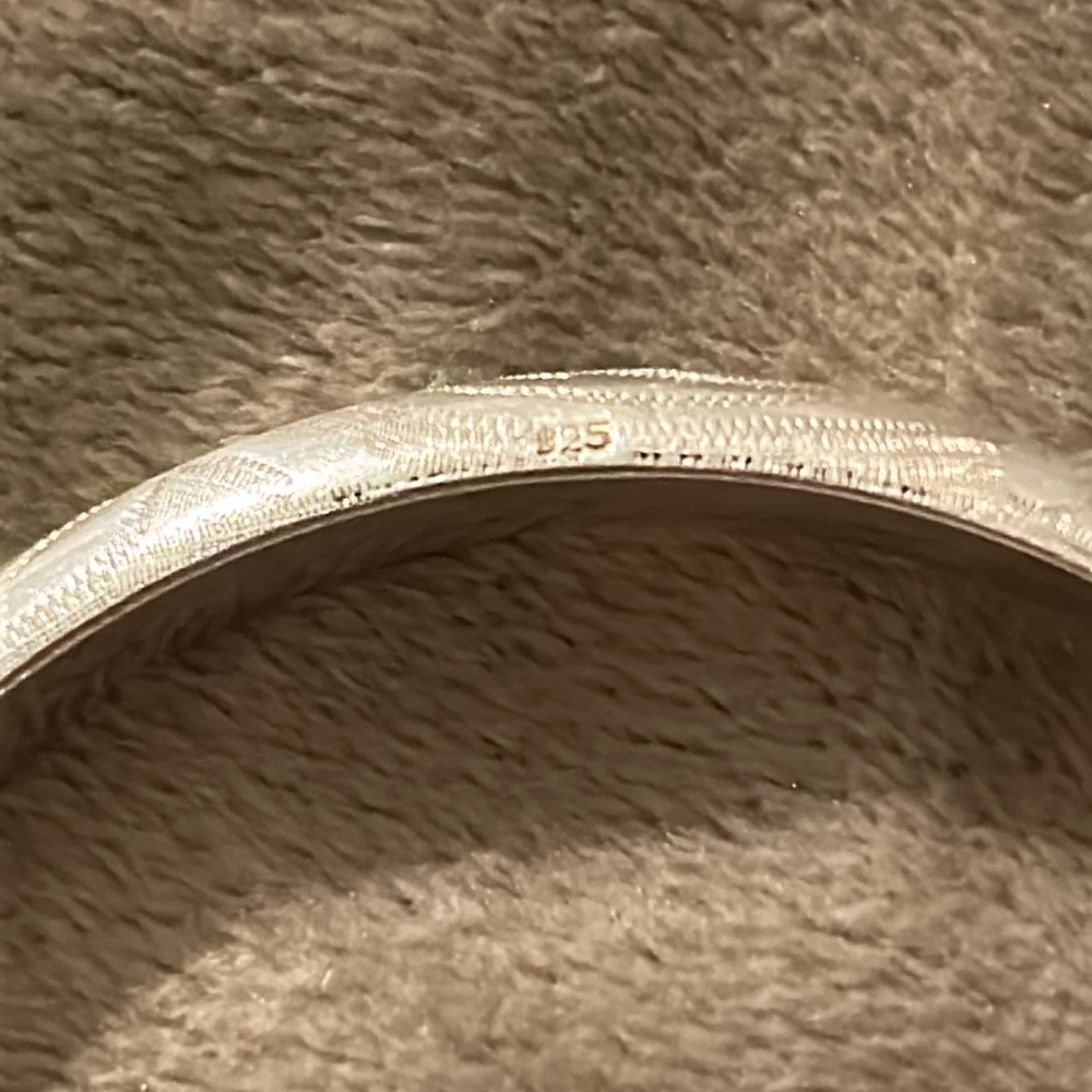 Solid Sterling Silver Etched Bangle Bracelet - image 7